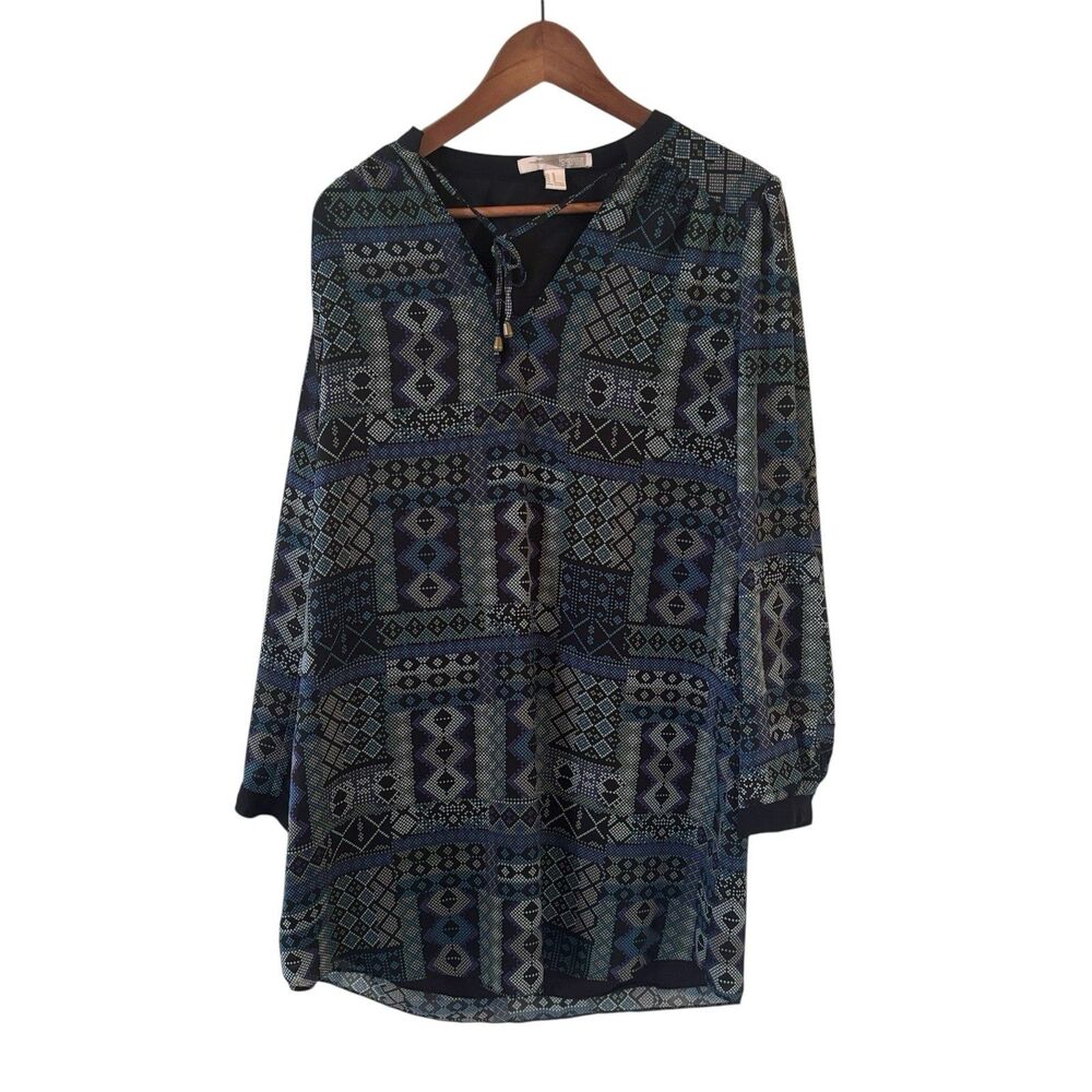 Forever 21 Tunic Dress Aztec Southwest Blue Green Size Med Western Outdoors Boho